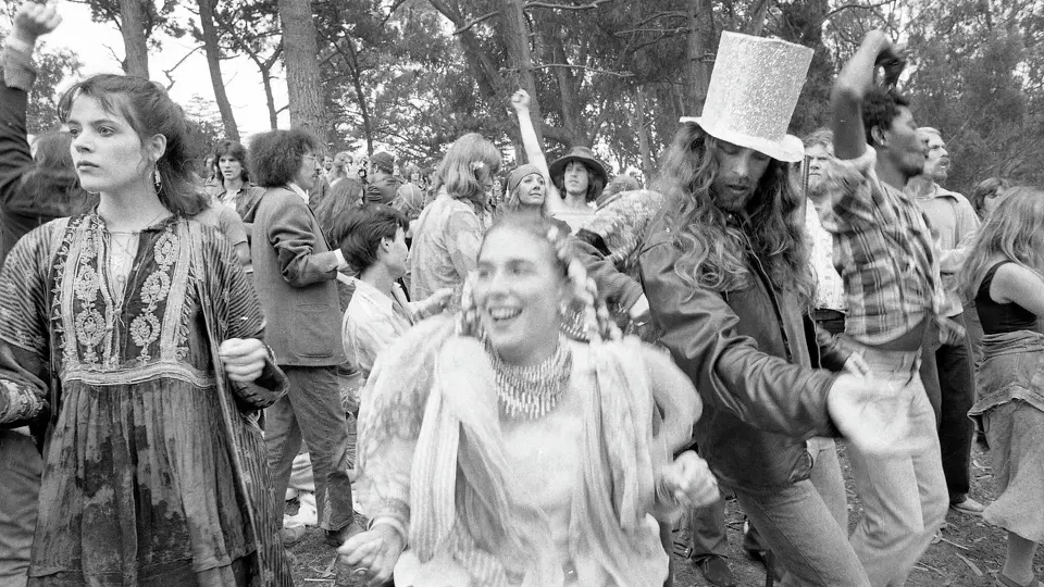 Deadheads attend a Grateful Dead and Jefferson Starship Concert in Golden Gate Park on Sept. 28, 1975.