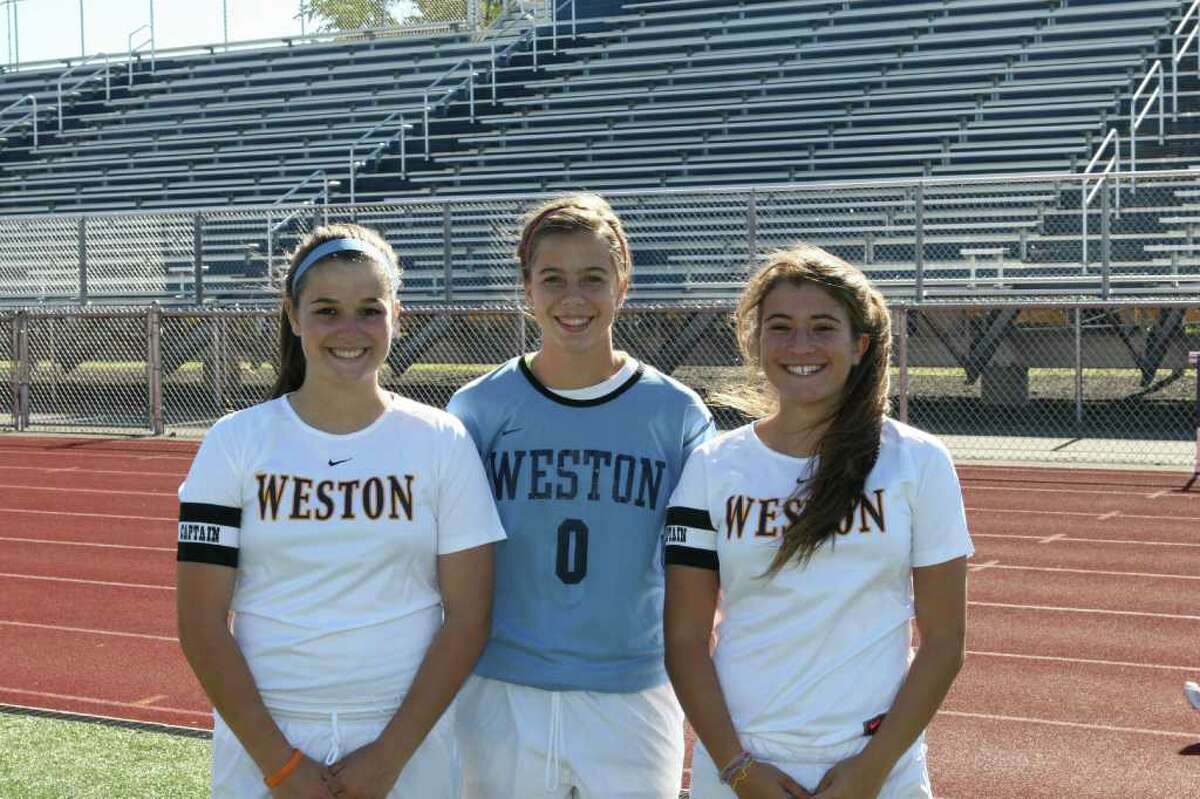 From left, Weston senior tri-captains Callie Bowie, Hannah Hutchins and Dani Moubayed provided strong leadership to a young squad that was plagued by injuries.