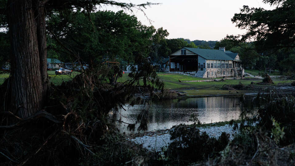 The sun sets over Camp Mystic in Hunt, Texas, on Tuesday, July 8, 2025.