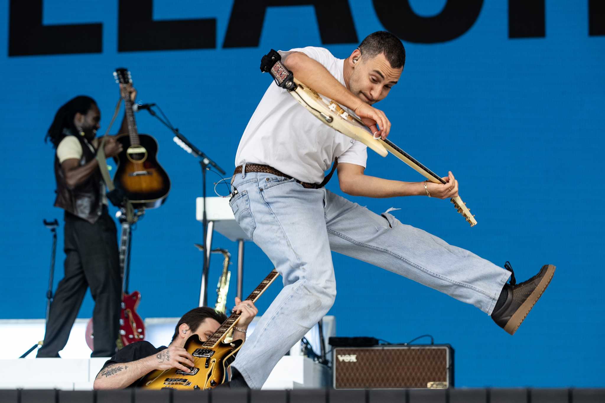 Jack Antonoff's dad joins Bleachers onstage at Outside Lands
