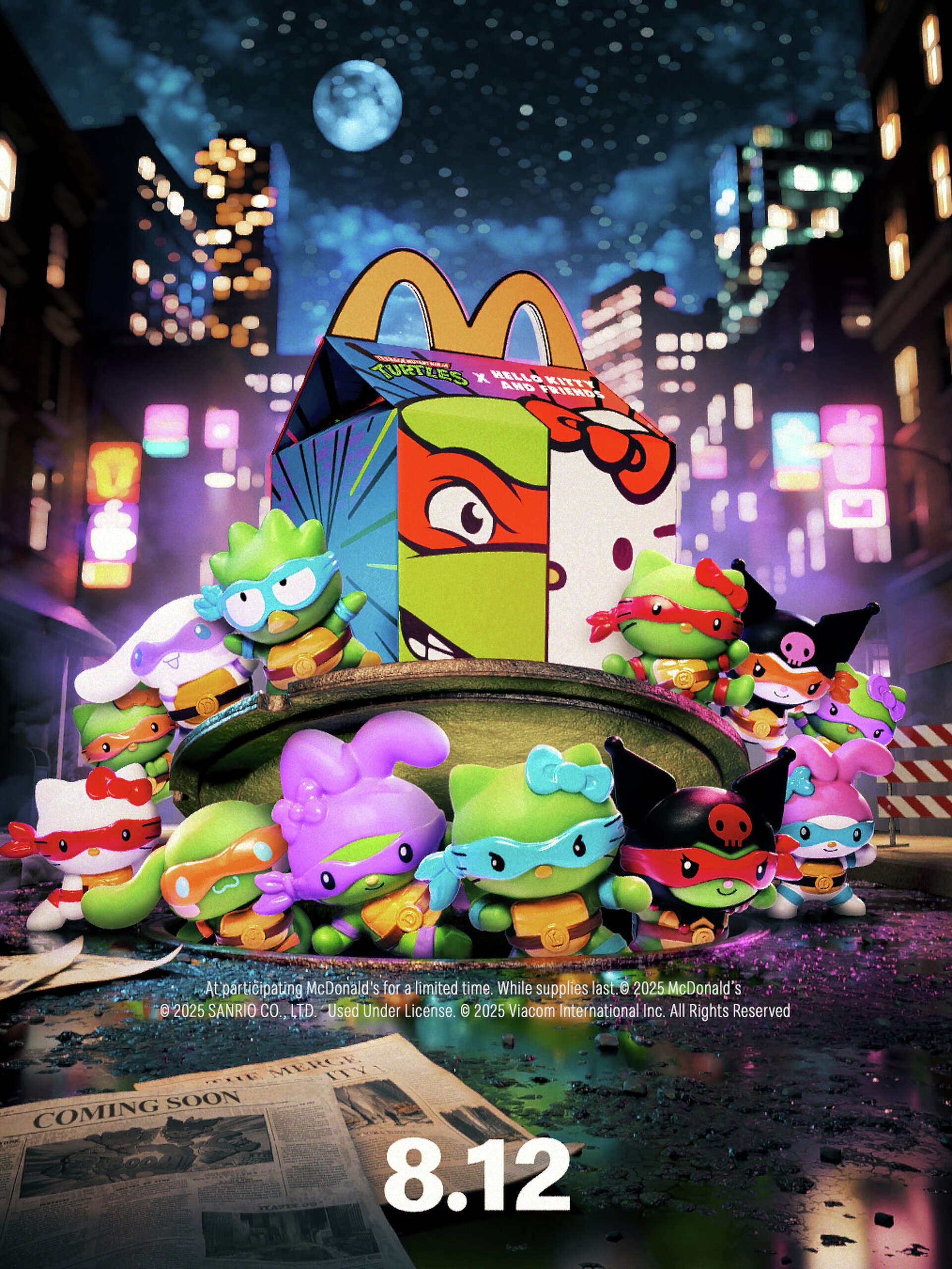 Teenage Mutant Ninja Turtles, Hello Kitty Happy Meal available Tuesday