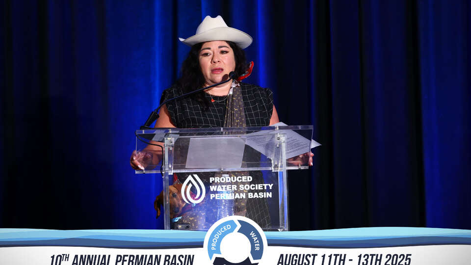 Texas Commission on Environmental Quality Commissioner Catarina Gonzales address the Produced Water Society's 10th Permian Basin Convention.