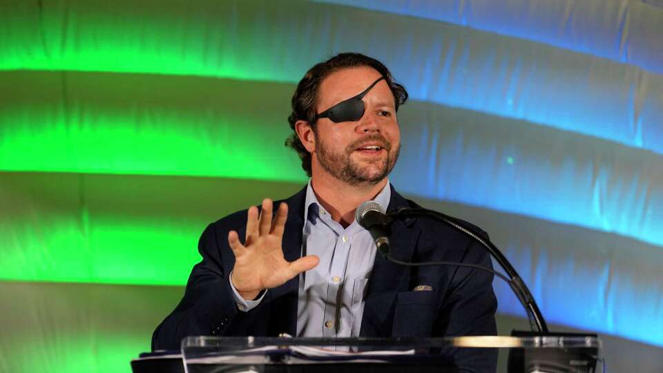 Republican U.S. Rep. Dan Crenshaw speaks during a showcase hosted by TerraFlow in Houston Thursday, Aug. 14, 2025.