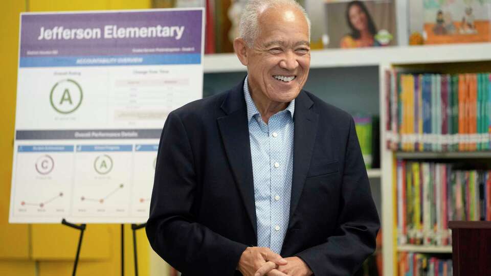 Mike Miles, superintendent of the Houston Independent School District, is shown at Thomas Jefferson Elementary School in Houston Friday, Aug. 15, 2025.