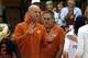 Texas Longhorns head coach Jerritt Elliott walks the court during the game against Utah at Gregory Gymnasium on Friday, Aug. 15, 2025 in Austin, Texas.