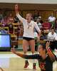 Texas Longhorns setter Ella Swindle (1) celebrates a score during the game against Utah at Gregory Gymnasium on Friday, Aug. 15, 2025 in Austin, Texas.