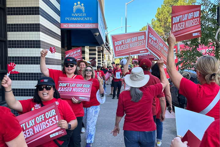 Kaiser nurses protest Bay Area layoffs, fearing negative effects on patients