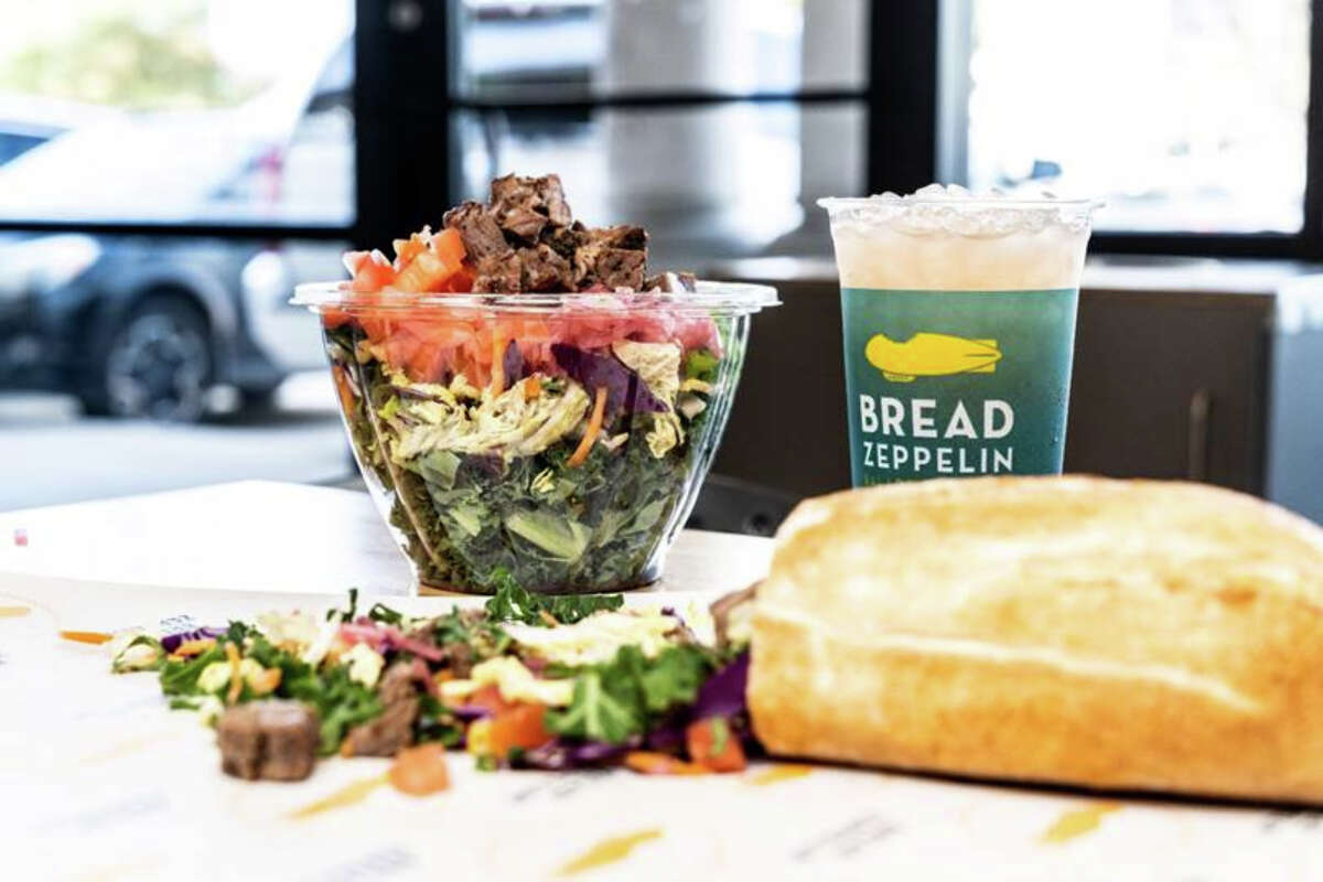 The signature bread and salad sandwich at Bread Zeppelin.