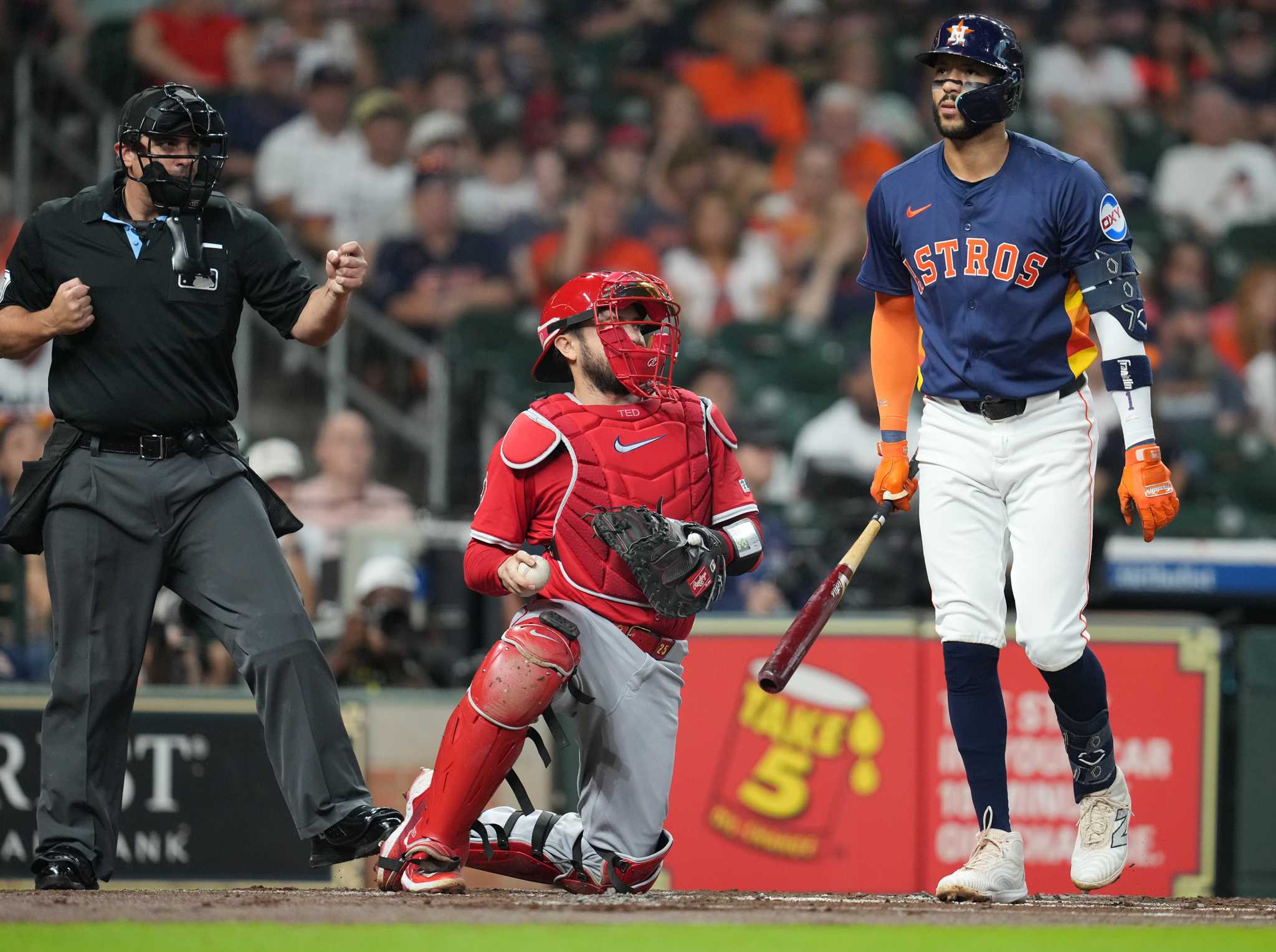 Astros' offensive funk continues with shutout loss to Angels