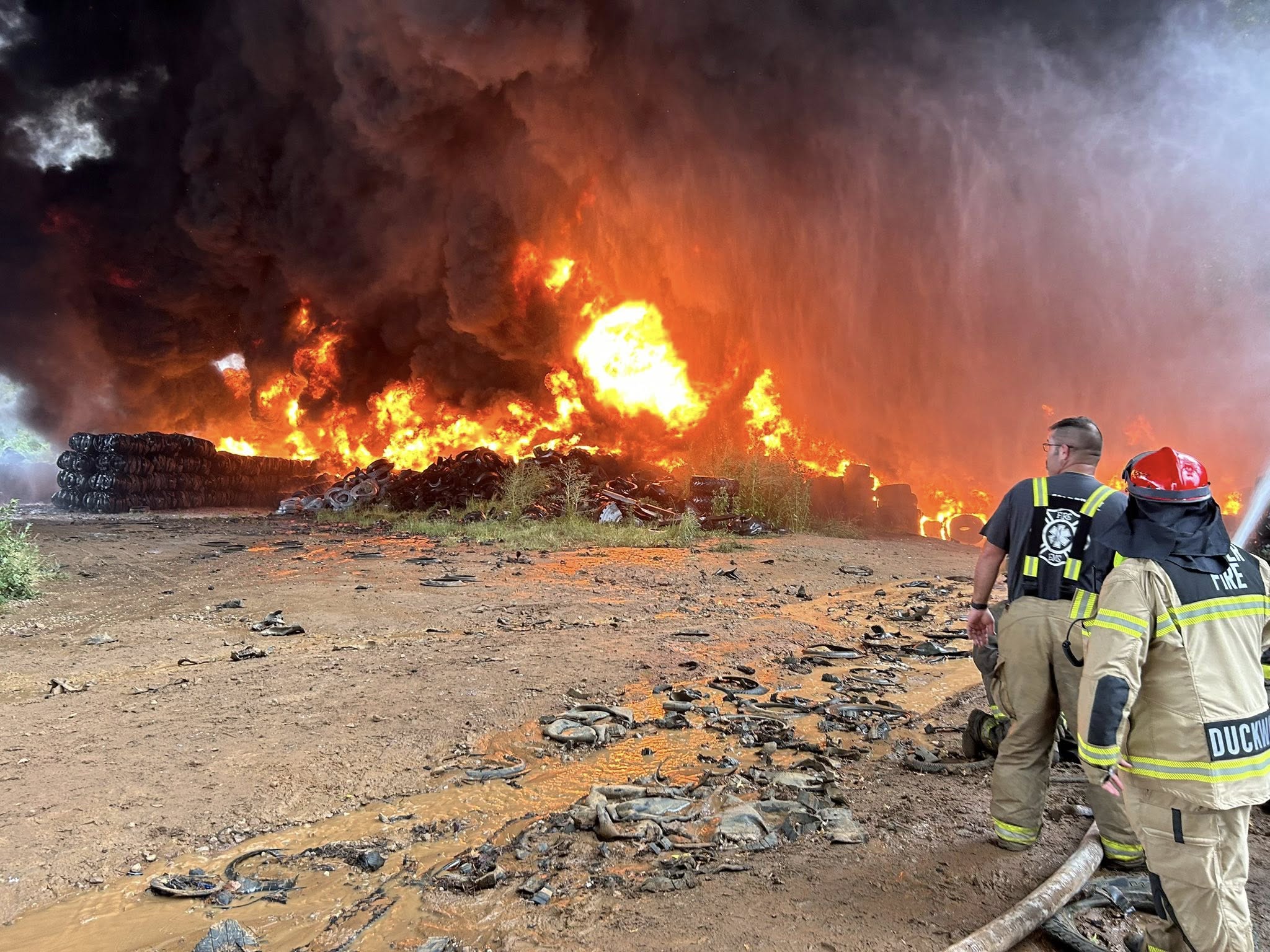 Woodville tire recycling fire prompts response throughout the region