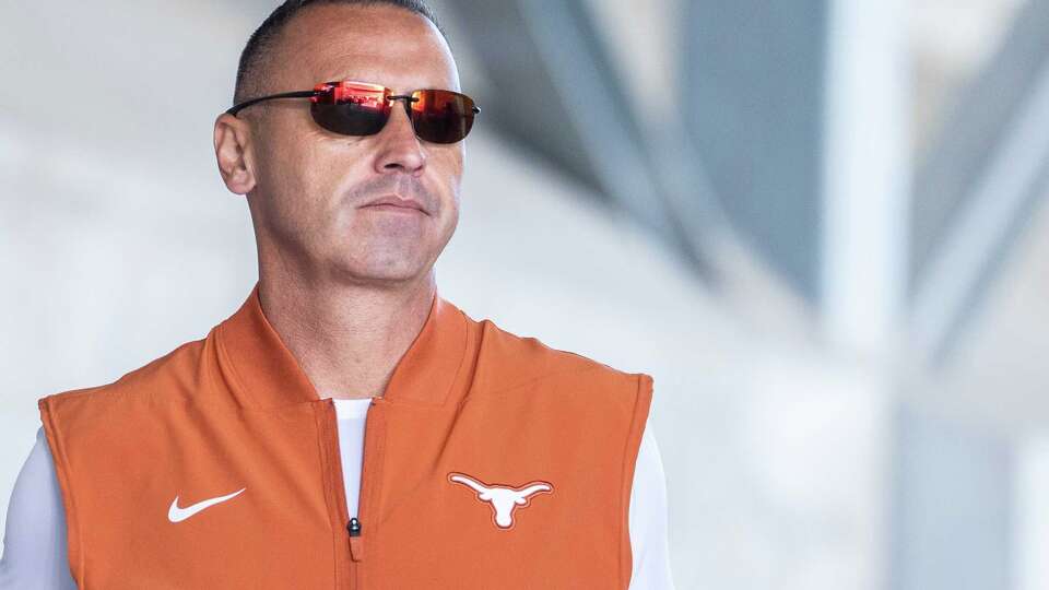 Texas Longhorns head coach Steve Sarkisian walks onto the field ahead of the Texas Longhorns’ game against the Ohio State Buckeyes at Ohio Stadium in Columbus, Aug. 30, 2025.