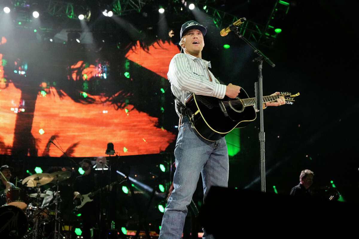 Parker McCollum performs at RodeoHouston inside NRG Stadium in Houston, Friday, March 21, 2025.