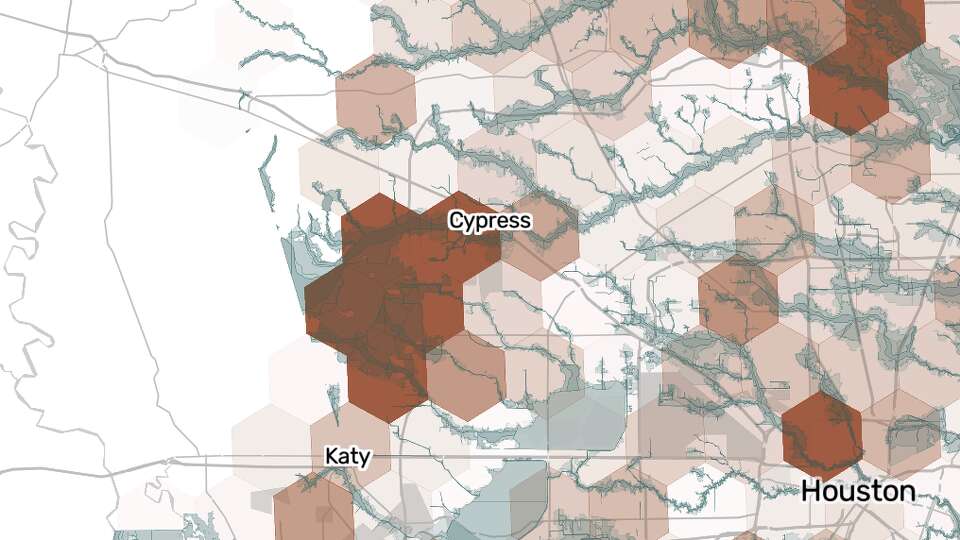 Houston-area structures built in flood zones since Harvey, mapped.