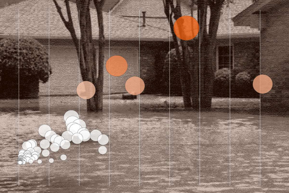 An illustration showing major home builders leading the way in flood zone construction.
