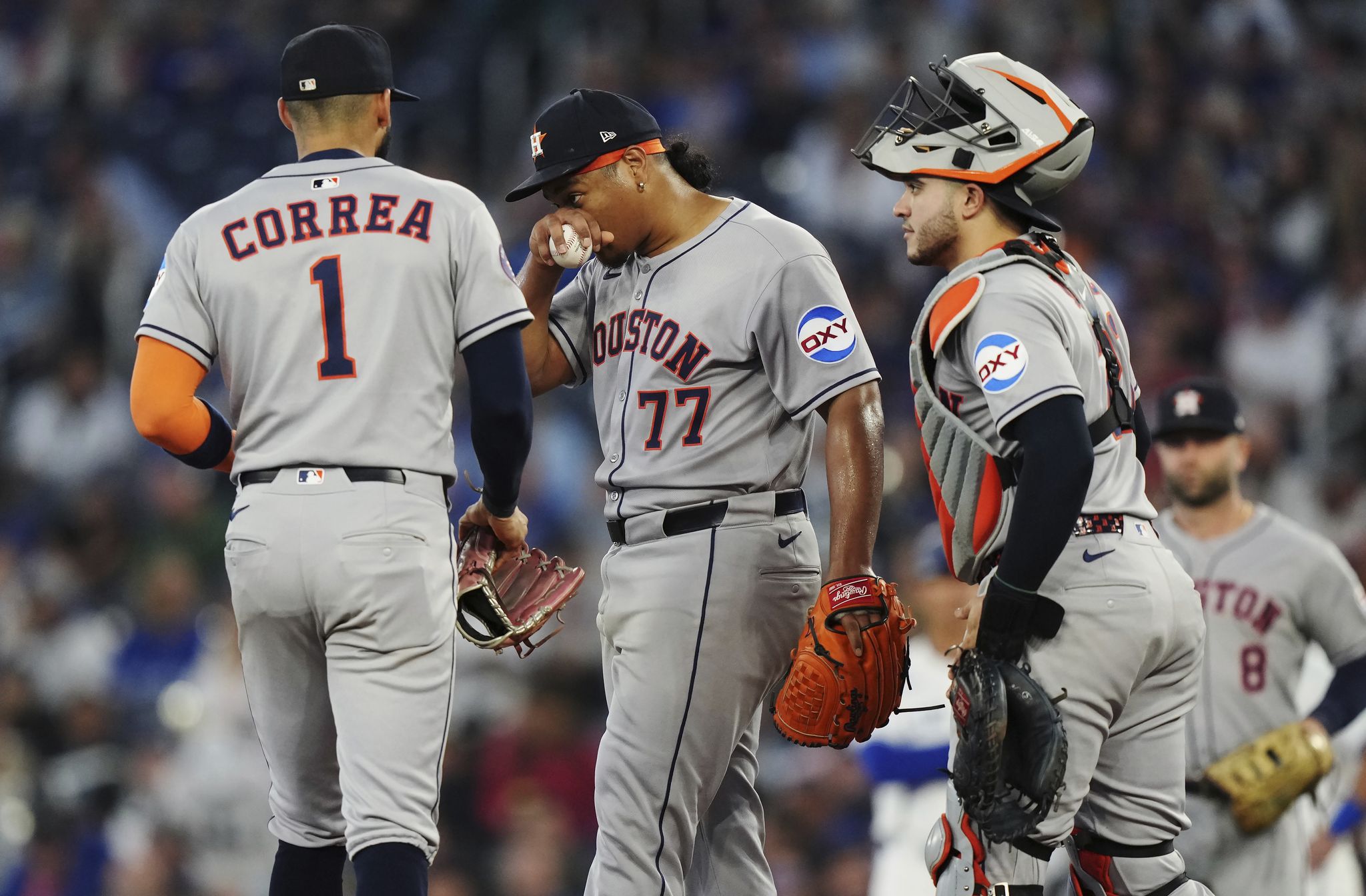 Astros' Luis Garcia leaves early in second game back from surgery