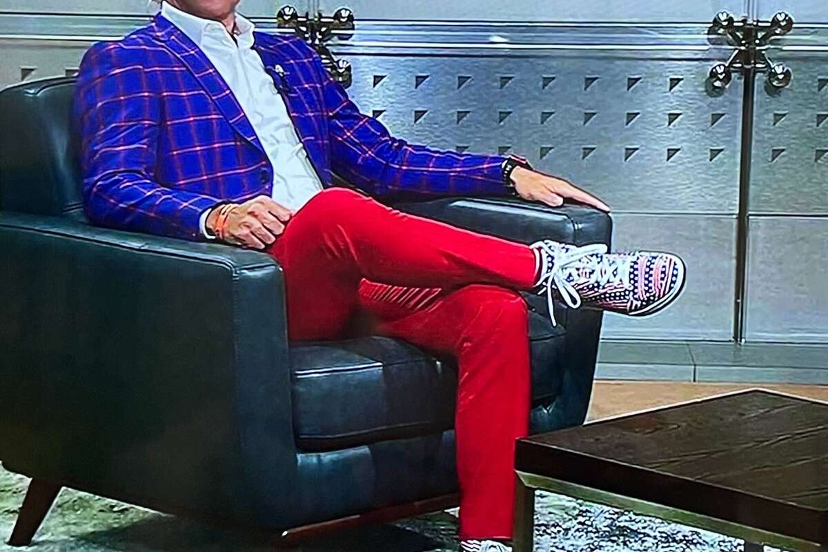 Former Houston Astro and current Space City Home Network broadcast analyst Josh Reddick wore red, white and blue to honor the victims of 9/11.