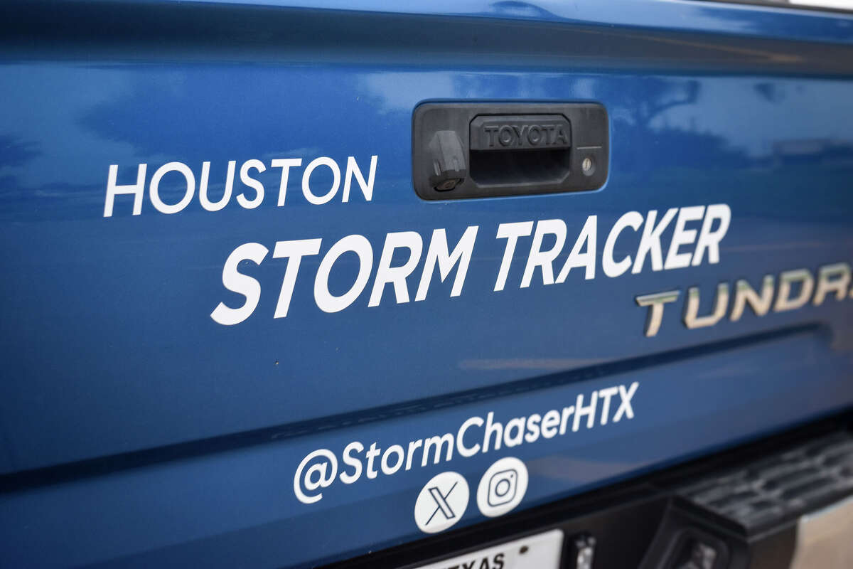 With 'Storm Chaser Houston' splashed across the sides and 'Houston Storm Tracker' on the tailgate, Garcia's truck is hard to miss when he's on the road. 