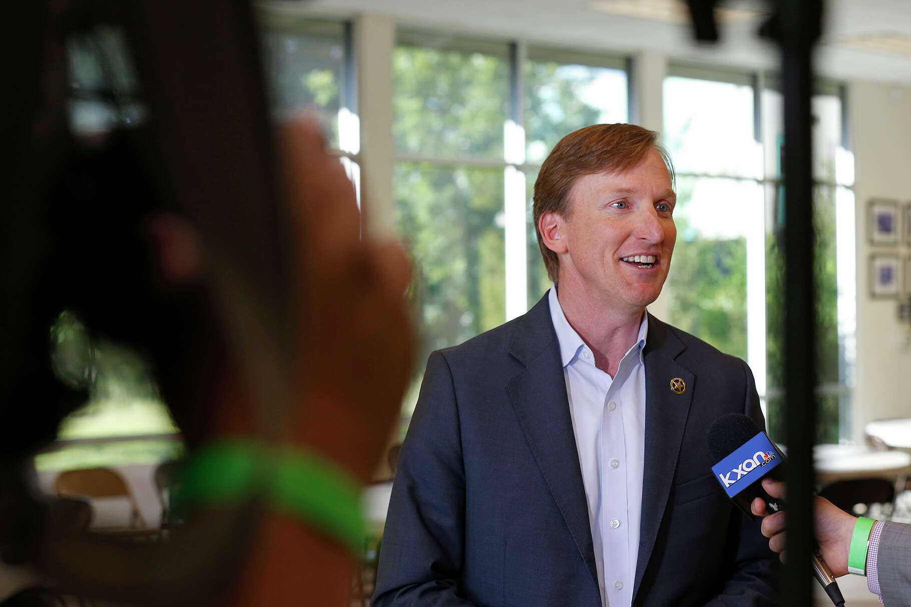 Texas Democratic Gubernatorial candidate Andrew White answers questions from the media before a debate with Texas Democratic Gubernatorial candidate Lupe Valdez (not pictured) Friday May 11, 2018 at St. James Episcopal Church in Austin.