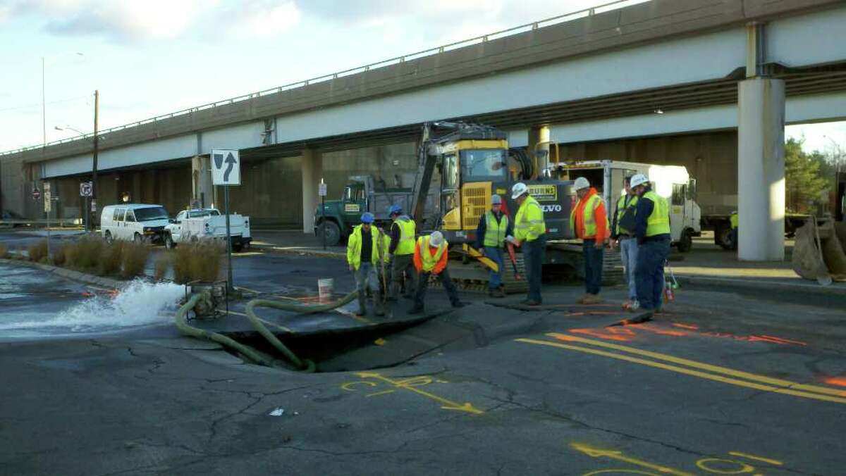 Water Main Break Floods Downtown Streets