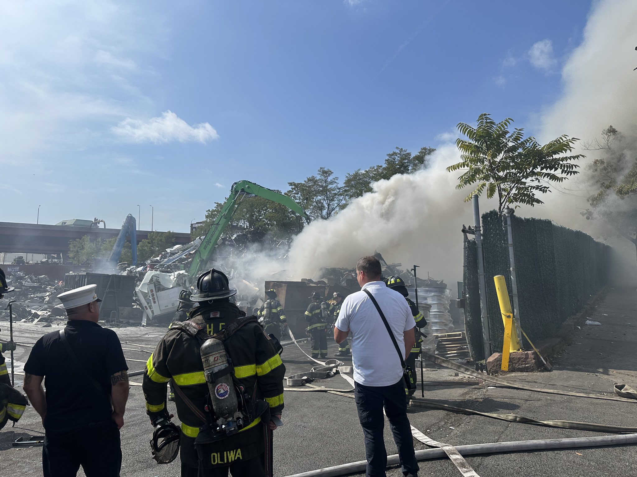 Fire breaks out at New Haven scrapyard on Chapel Street, officials say