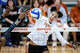 Texas Longhorns middle blocker Taylor Harvey (10) puts the ball over the net in the second set against the Vanderbilt Commodores at Gregory Gymnasium in Austin, Sept. 24, 2025.