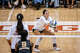 Texas Longhorns libero Ramsey Gary (32) digs in the second set against the Vanderbilt Commodores at Gregory Gymnasium in Austin, Sept. 24, 2025.