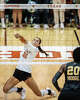 Texas Longhorns libero Ramsey Gary (32) bumps the ball in the second set against the Vanderbilt Commodores at Gregory Gymnasium in Austin, Sept. 24, 2025.
