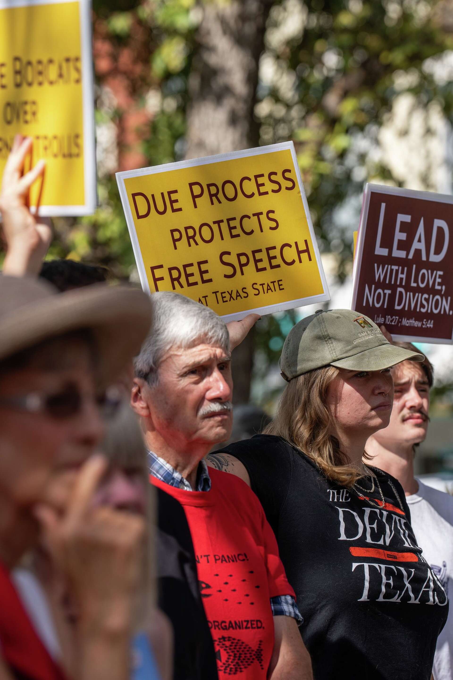 Rally held in San Marcos in support of fired Texas State professor