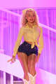 Sabrina Carpenter wears gingham for her performance at Austin City Limits on Saturday Oct. 4, 2025.