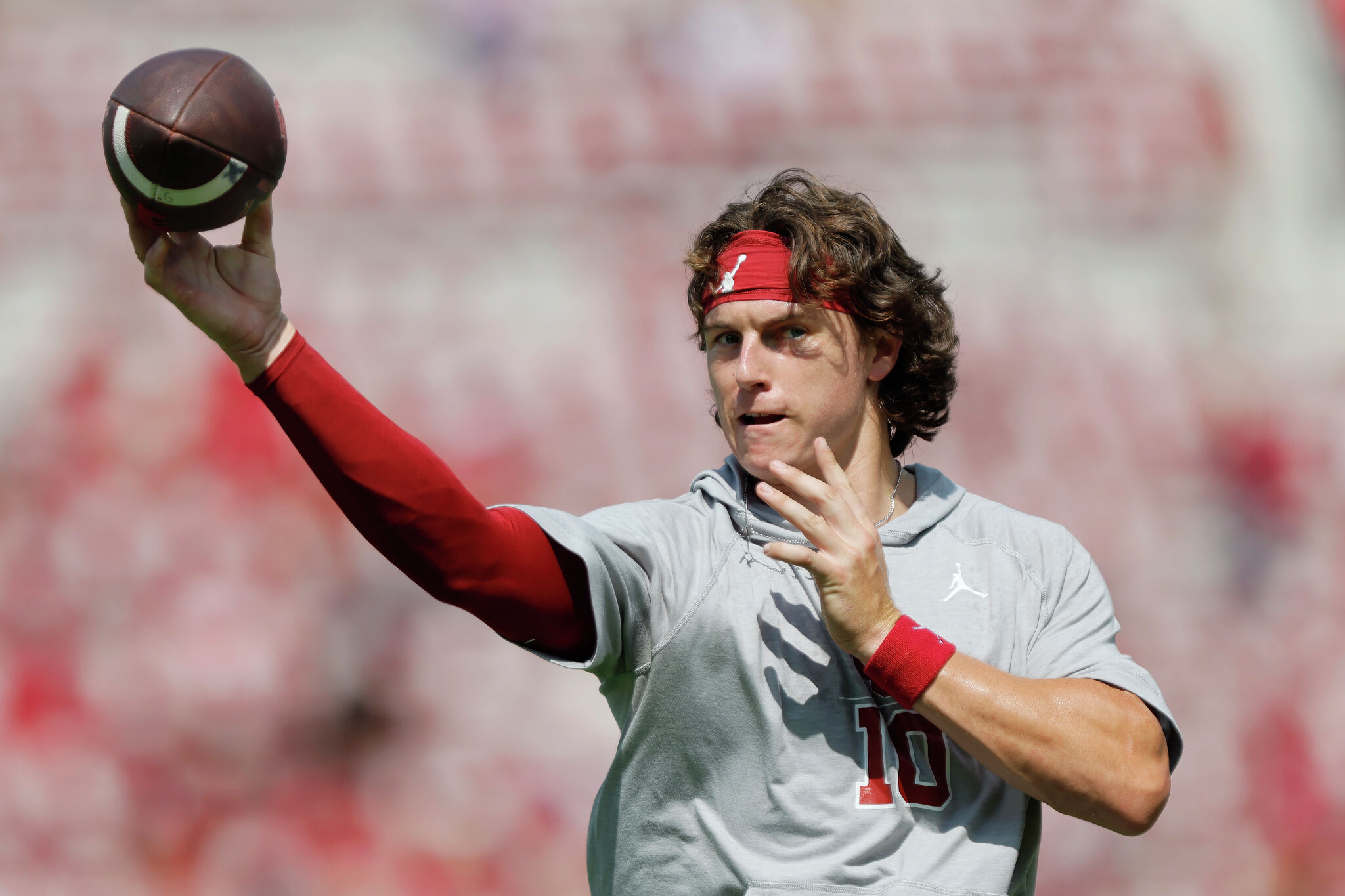 Is John Mateer active for Oklahoma today vs Texas football?