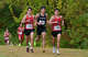 Hayden Burke de Portland, à gauche, Brady Morrison de Canton, au centre et Breckin Burke de Portland participent à la petite division Mens 5,000 mètres Varsity Boys lors de la 42e rencontre de cross-country sur invitation de Wickham le samedi 11 octobre 2025 à Wickham Park à Manchester.