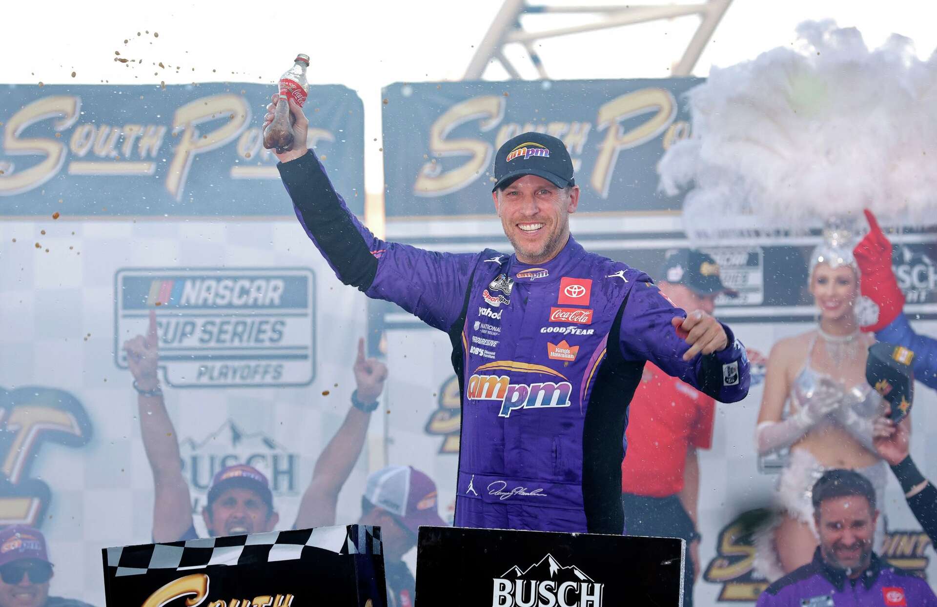 Denny Hamlin races for his dying father's last chance to see him win a NASCAR championship