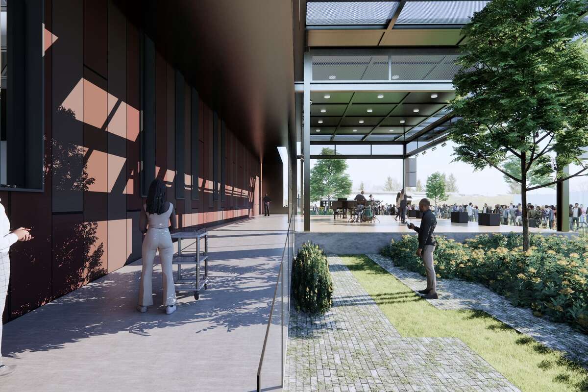 A rendering of the new outdoor performance stage as part of Emancipation Park's expansion in Third Ward.