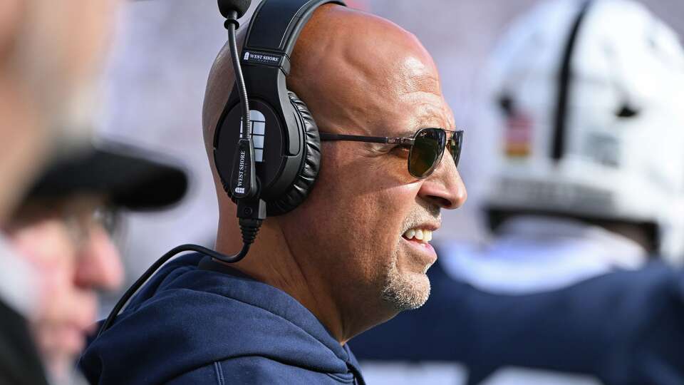 Penn State head coach James Franklin watches the action against Northwestern during the second quarter of an NCAA college football game, Saturday, Oct. 11, 2025, in State College, Pa. (AP Photo/Barry Reeger