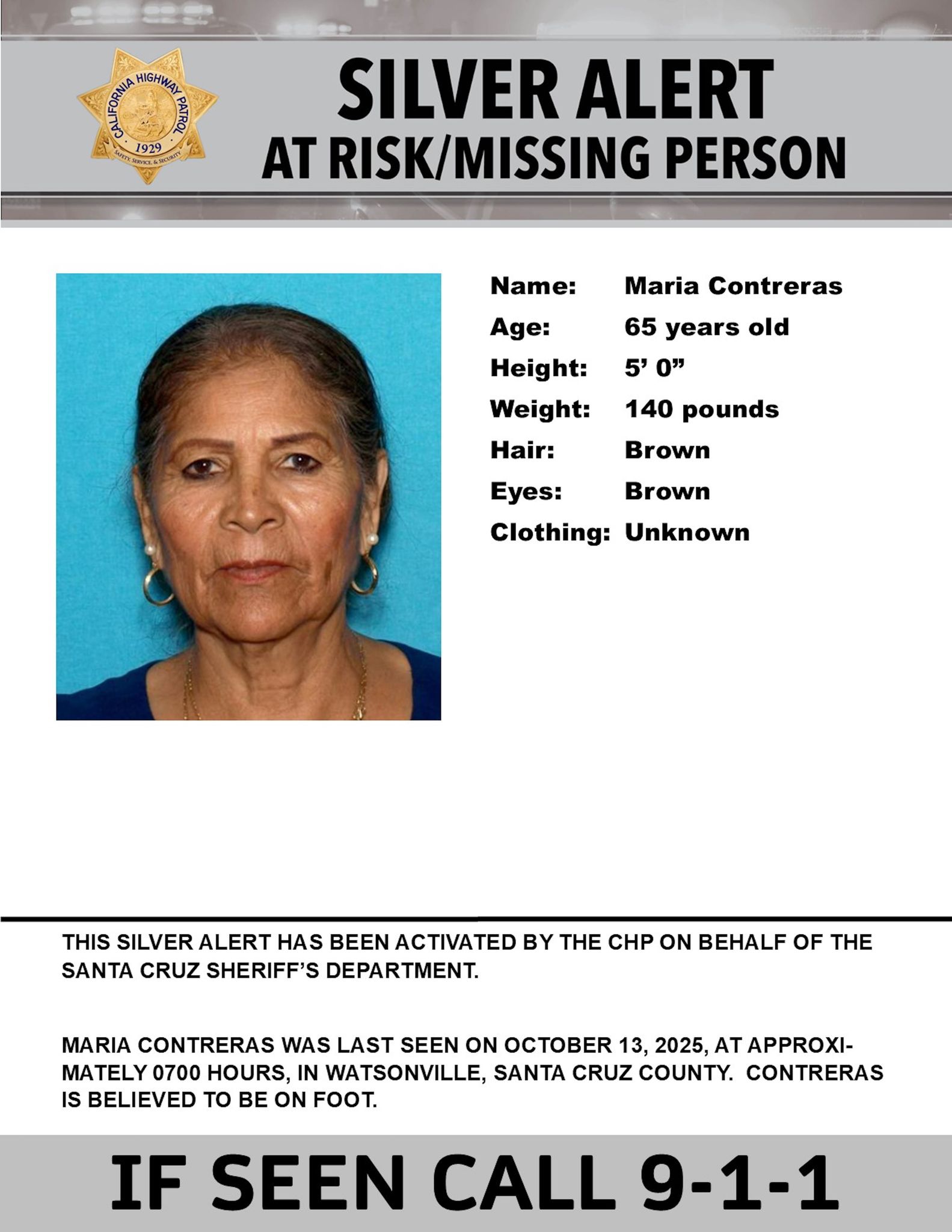 Santa Cruz Co.: Silver Alert Issued For 65-Year-Old Woman Last Seen In ...