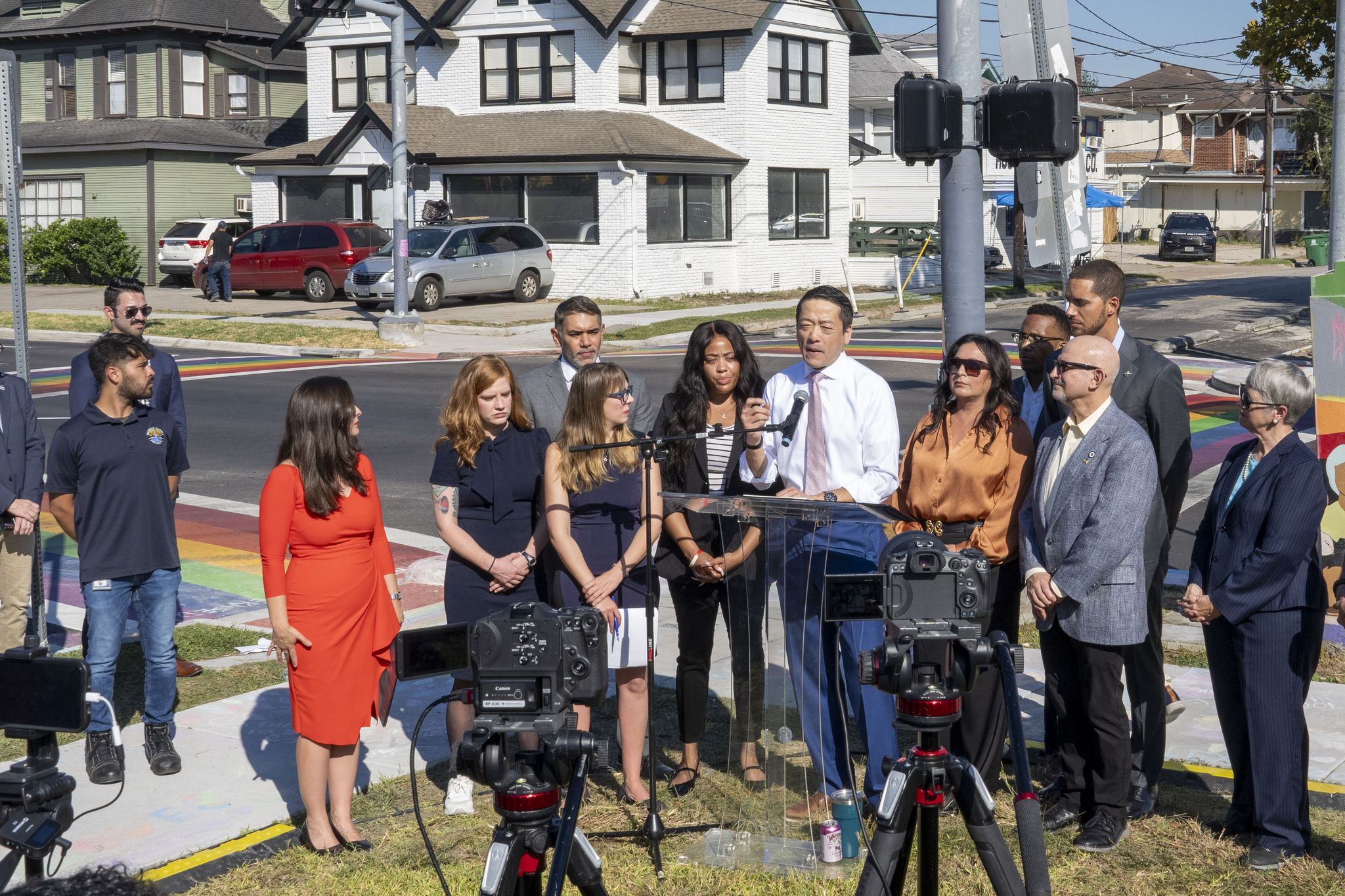 Houston officials float legal action over rainbow crosswalk