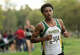 Hamden's Alexander Medina holds in second place in the 5,000 meters during the SCC high school cross country championships at East Shore Park in New Haven, Conn., Wednesday, October 15, 2025.