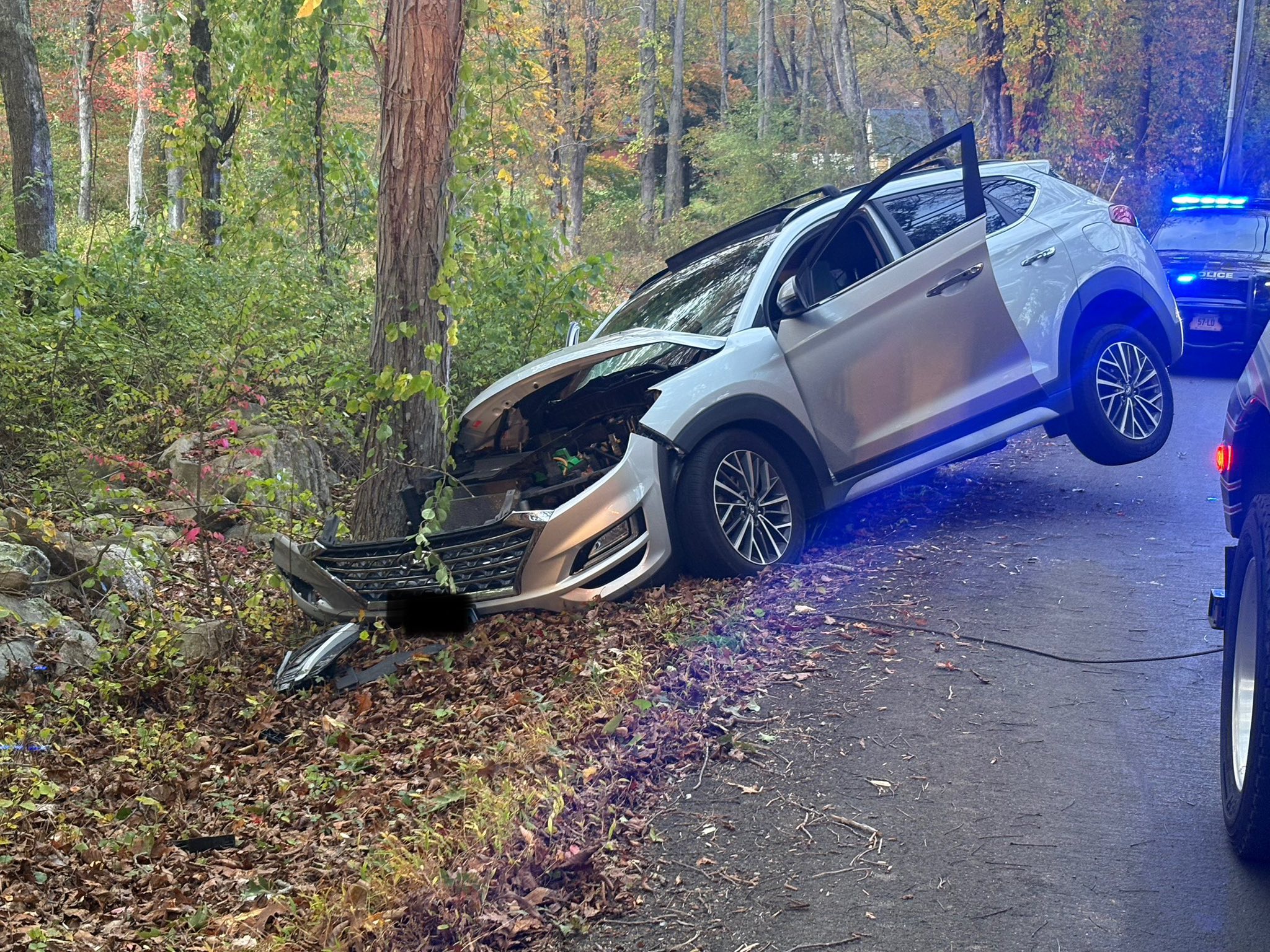 Driver hurt in Ledyard after crashing into tree, officials say