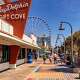 Shops on the boardwalk at Myrtle Beach.