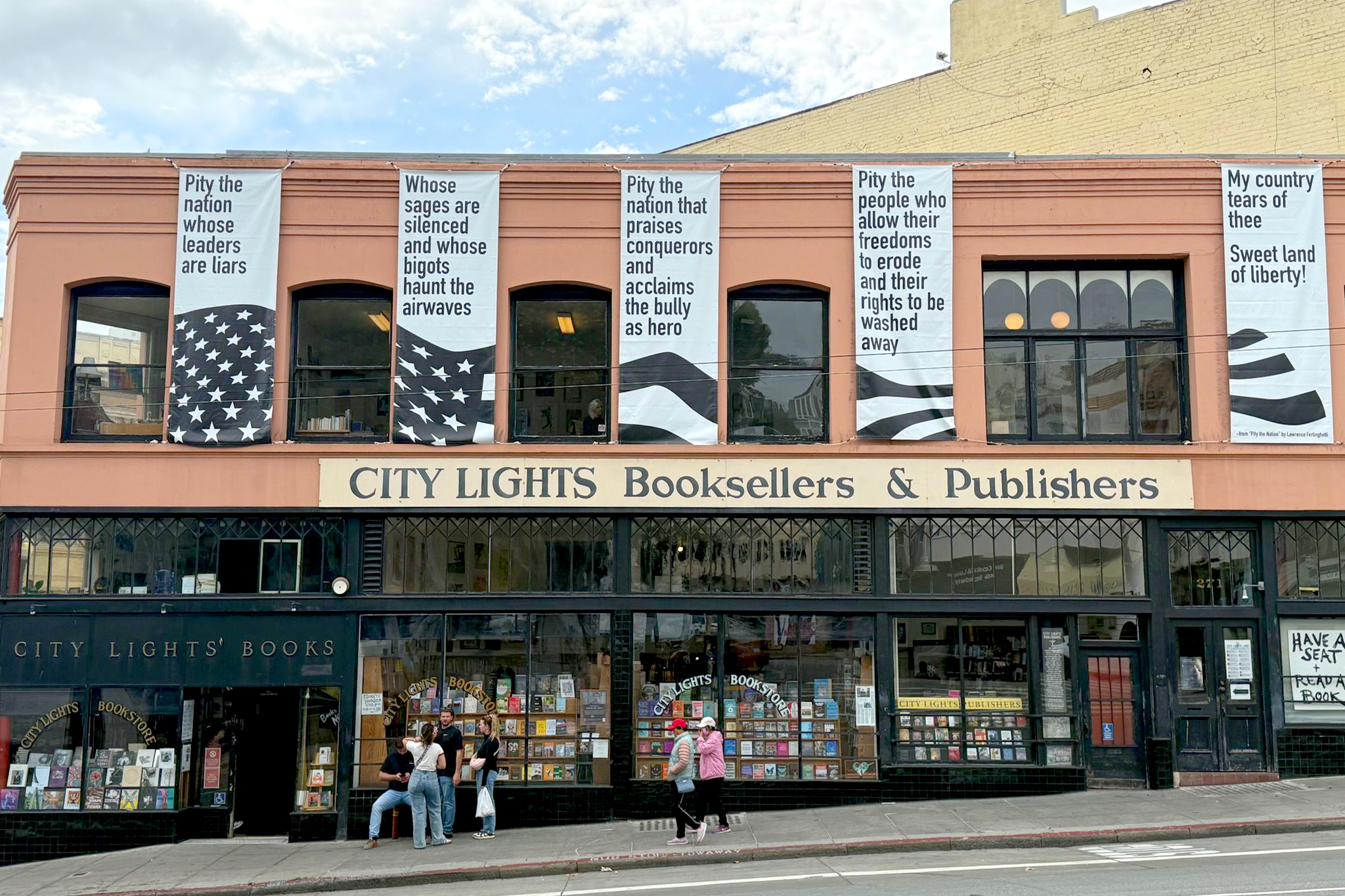 SF institution hangs protest banners as federal agents are sent to Bay Area