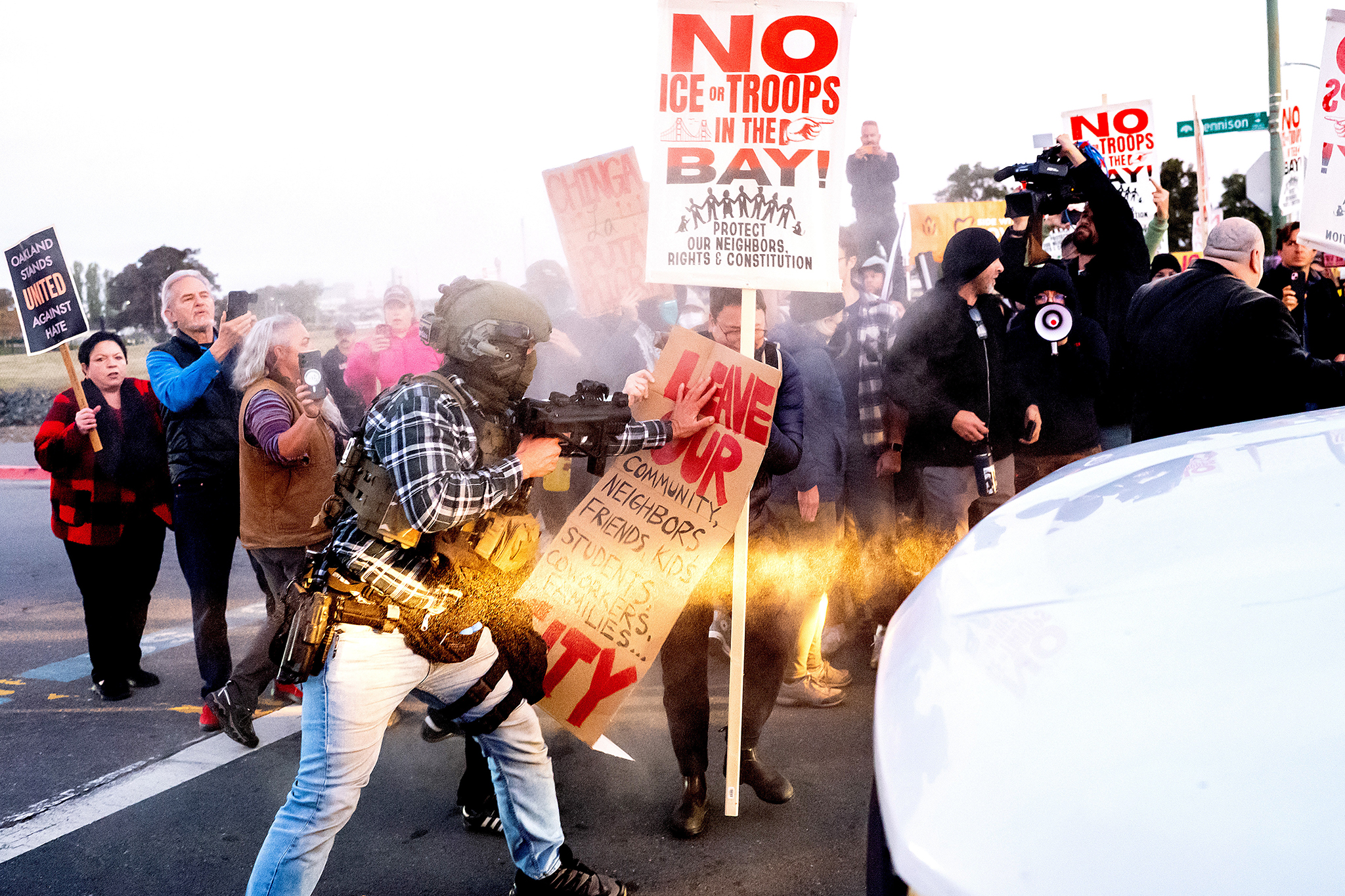 Injuries reported as protesters, federal agents clash in SF Bay Area