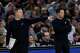 San Antonio Spurs associate head coach Sean Sweeney directs players as they take on the Toronto Raptors at Frost Bank Center in San Antonio, Monday, Oct. 27, 2025.