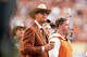Texas athletic director Chris del Conte walks the sideline during the game against Vanderbilt at Darrell K Royal–Texas Memorial Stadium on Saturday, Nov. 1, 2025 in Austin.