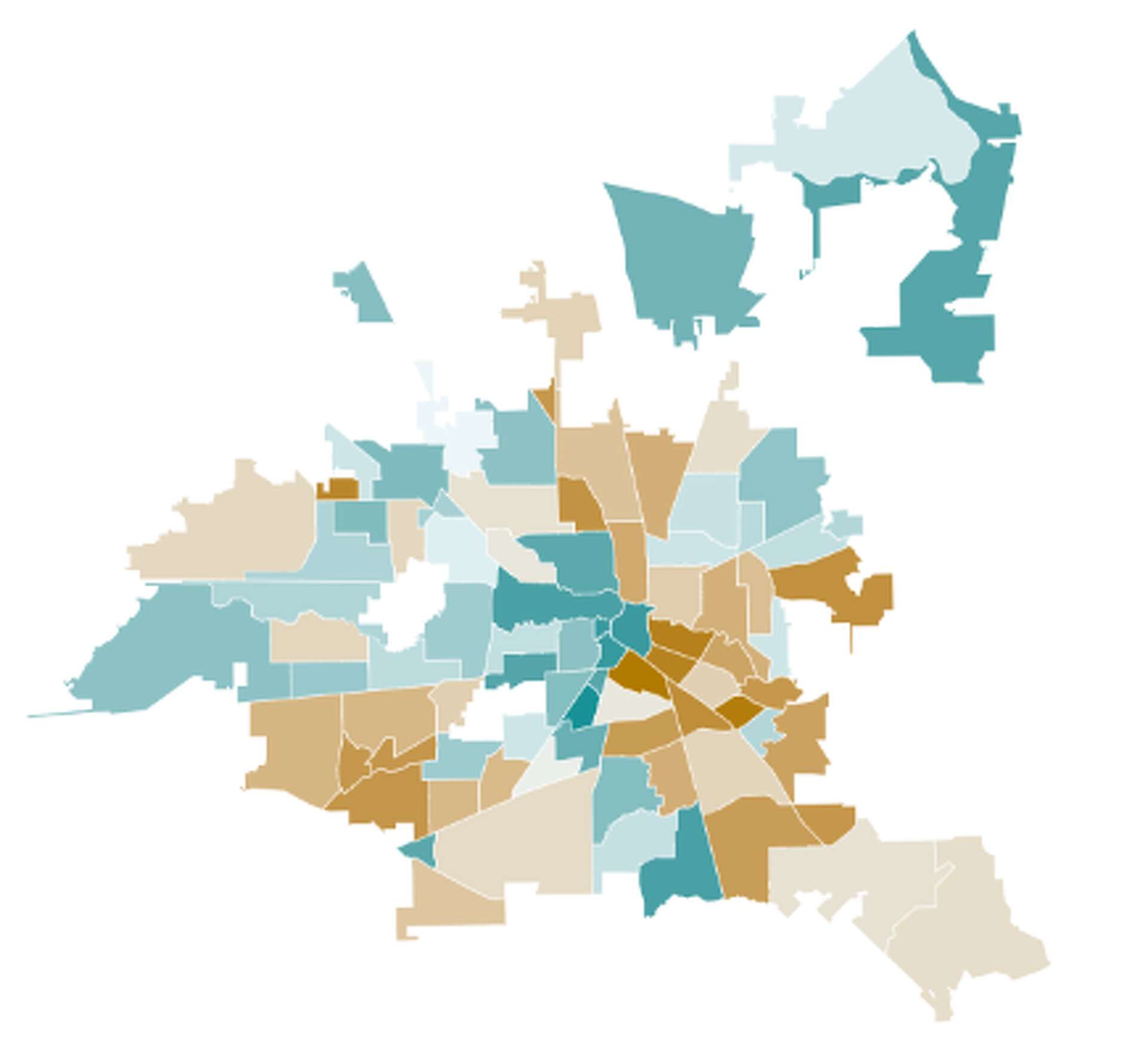 Houston Community Map.pdf Houston neighborhood maps: Which neighborhoods are gaining population?