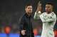 Real Madrid's head coach Xabi Alonso and Kylian Mbappe walk off the oitch after the Champions League soccer match between Liverpool and Real Madrid in Liverpool, England, Tuesday, Nov. 4, 2025.