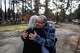 Frank Matoes hugs neighbor Phyllis Bremer (left) as he sees her for the first time since the Camp Fire destroyed their homes in Paradise, Calif.. The Matoes’ previous home was also destroyed in the Tubbs Fire last year in Santa Rosa.