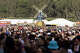 A crowd stretches back to the windmill during the first day of the Outside Lands music festival at Golden Gate Park.