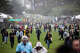 A layer of haze rises over Hellman Hollow on Saturday during the Outside Lands festival.
