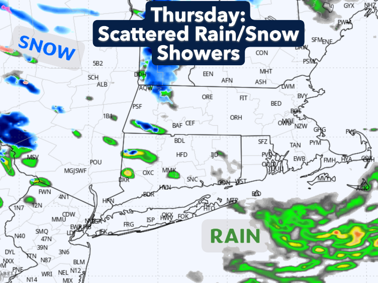 A blustery Thursday in CT with rain and snow showers