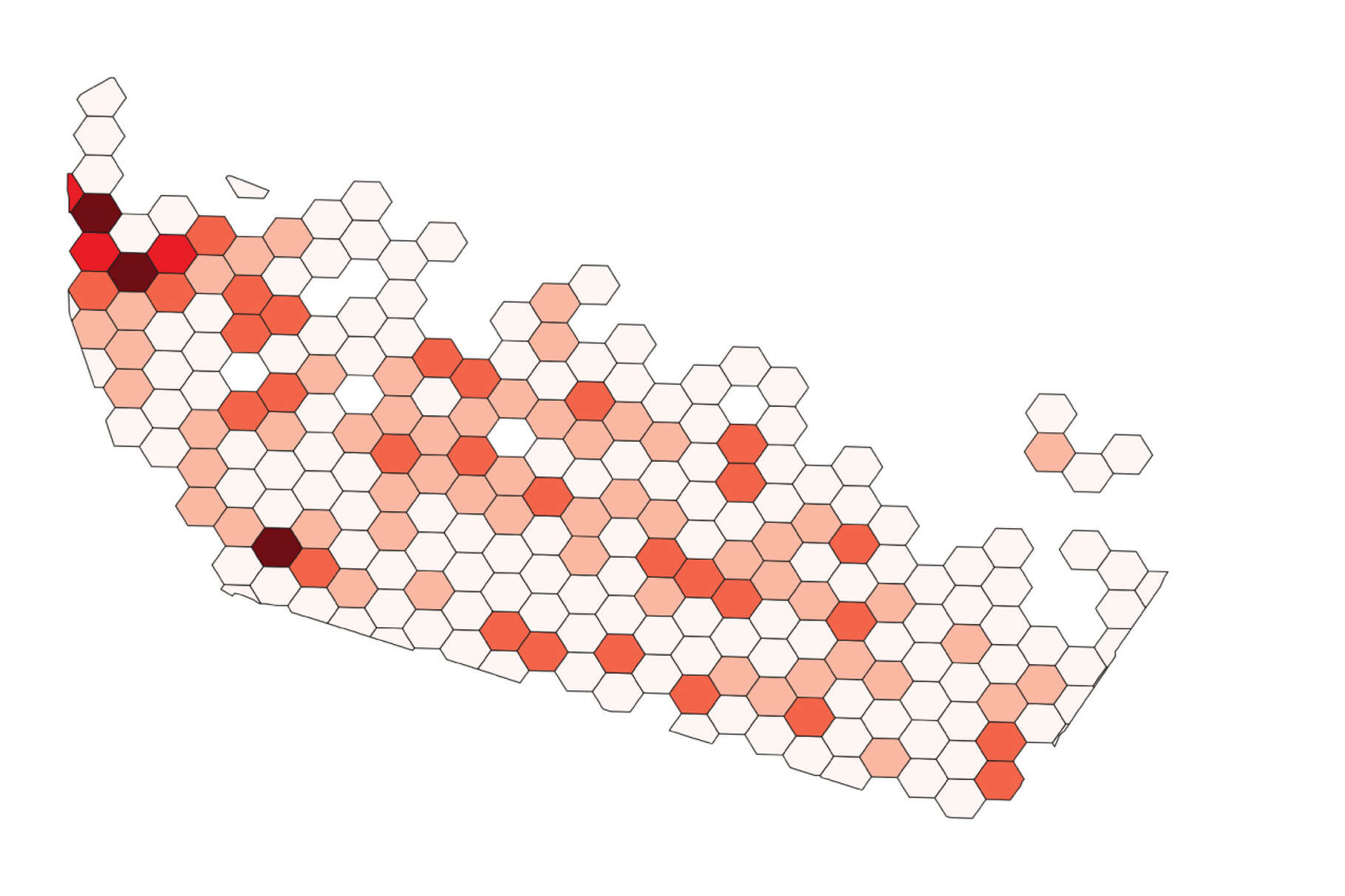 Explore where most Second Ward crimes are recorded.